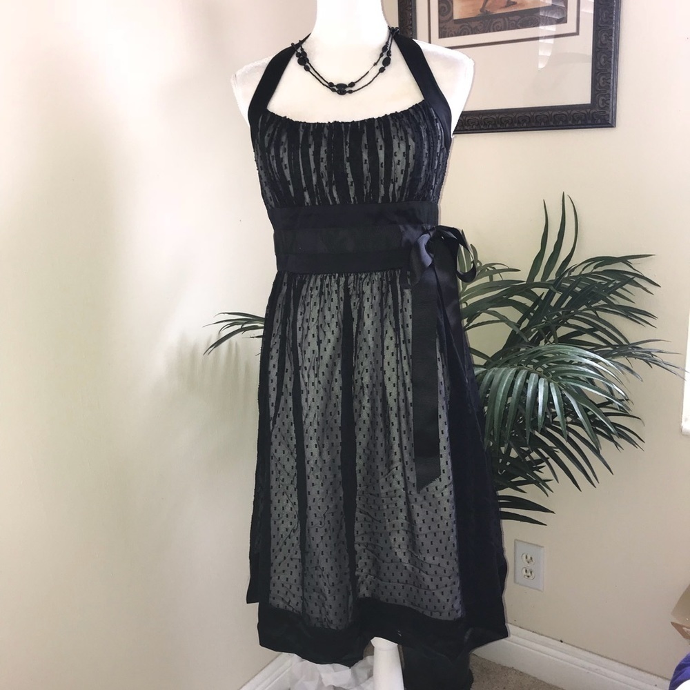 David Meister Lined Sheer Silk Blend Halter Women Dress10*